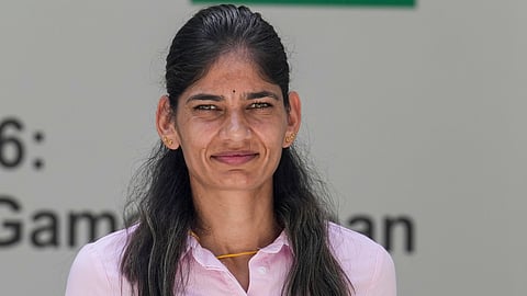 Long Distance runner Parul Chaudhary during an interactive session with media ahead of Asian Games 2026