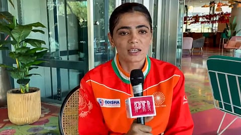India's field hockey player Savita Punia speaks during an interaction with PTI during the ongoing FIH Women's Hockey World Cup 2026