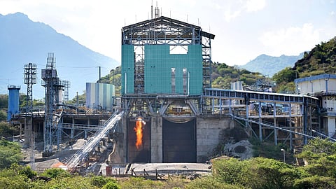 ISRO successfully tests CE20 cryogenic engine at uprated 220 kN thrust at the Satish Dhawan Space Centre in Sriharikota, India.