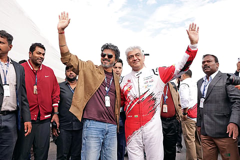 CM Vijay, actor Ajith Kumar share warm embrace at Silverstone