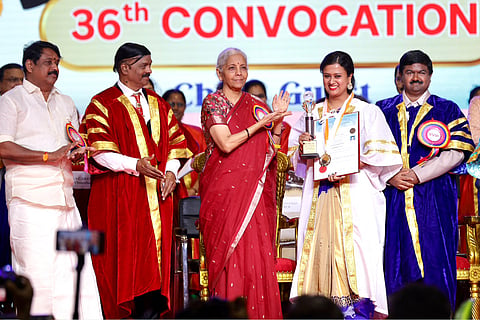 Union Finance Minister Nirmala Sitharaman at convocation of Dr MGR Educational and Research Institute