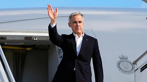 Canadian Prime Minister Mark Carney departs Strasbourg, France, en route to Liverpool, England, where he will meet with British Prime Minister Andy Burnham, France
