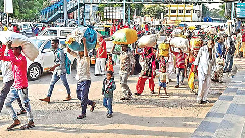 Migrant workers from Bihar