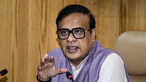 Assam Chief Minister Himanta Biswa Sarma briefs the media after a cabinet meeting, at Lok Bhawan, in Guwahati, Thursday, Sept. 24, 2026