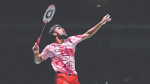 Tamil Nadu shuttler Hariharan in action during Asian Games
