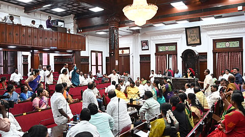 Tensions escalated during the council meeting over the change in the position of Dr BR Ambedkar’s portrait and the placement of DMK leader MK Stalin. The issue, raised by VCK councillor G Gopinath, led to a heated exchange and eventually a walkout by VCK councillors