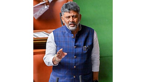 Karnataka Chief Minister D K Shivakumar during the state special Assembly session, in Bengaluru