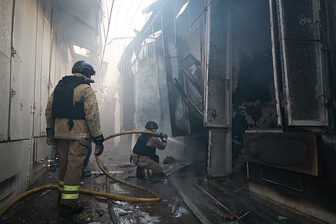 Rescue workers in Ukraine