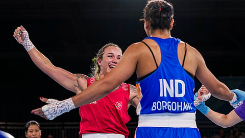  India's Lovlina Borgohain, in blue.