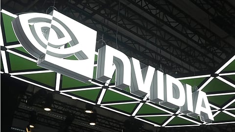 A logo of Nvidia is displayed at at the Computex Taipei exhibition, one of the world's largest computer and technology expos, in Taipei, Taiwan.