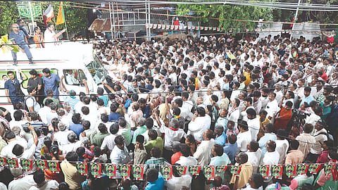 AIADMK general secretary Edappadi K Palaniswami in Dharapuram on Sunday