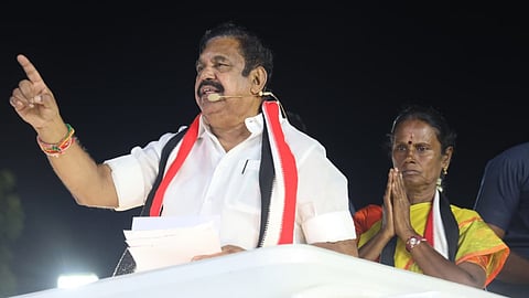 AIADMK chief Edappadi Palaniswami canvassing votes in Dharapuram on Monday