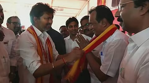 AIADMK ex-Min Semmalai joins TVK in presence of CM Vijay