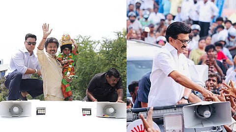 (L-R) CM Vijay and DMK president MK Stalin