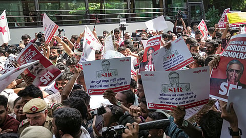 Political parties and members of AISA, SFI, NSUI and other student bodies are protesting to demand Chief Election Commissioner (CEC) Gyanesh Kumar's resignation over the alleged irregularities in the Special Intensive Revision (SIR) of electoral rolls and mass deletion of voters