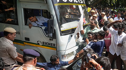 700 detained as AAP, student groups take to streets in Delhi
