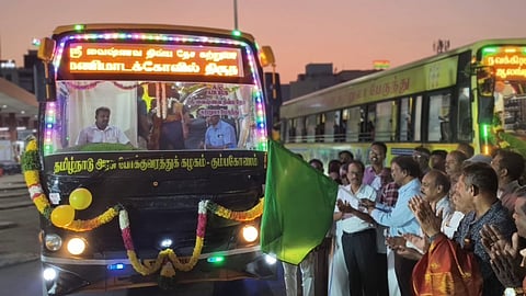 TNSTC, Kumbakonam Division, managing director Dhakshinamurthy inaugurates the Vaishnavite temple package tour on Saturday