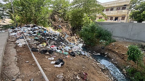 Household sewage flowing towards SWD
