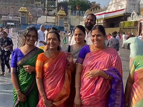 Tamil Nadu CM Vijay’s mother Shobha Chandrasekhar offers prayers at Tirumala
