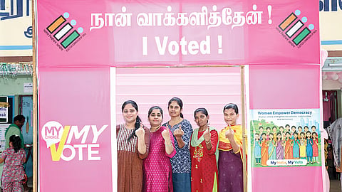 Polling begins, people line up enthusiastically to cast votes