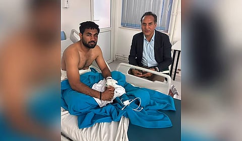 An embassy representative on Tuesday visited the three Indians rescued from the MV Royad Mammadov.