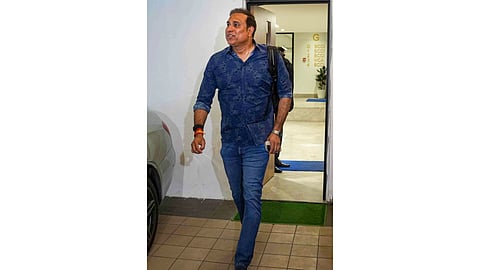  BCCI Centre of Excellence Head VVS Laxman leaves BCCI headquarters after a meeting, in Mumbai