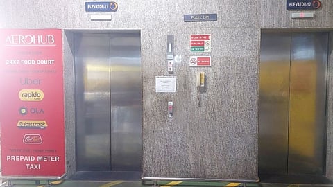 Lifts in question installed on the east side of the multi-level parking at the Chennai airport