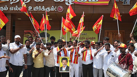 TVK celebration at party HQ Paniyur

