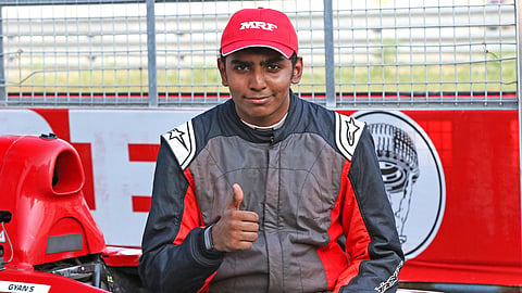 Chennai's Gyan S, winner of the MRF F1600 race