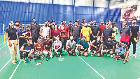 Participants of the mixed badminton session
