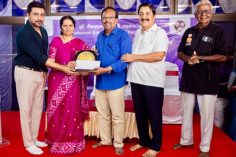 Sivakumar Educational Trust honours veteran artist Jeevanandhan
