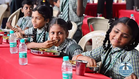 Image of students having breakfast used for representative purpose