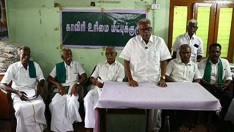 CRRC Coordinator P Maniarasan addressing the gathering in Thanjavur on October 12.
