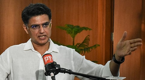 Congress leader Sachin Pilot during an interview with PTI
