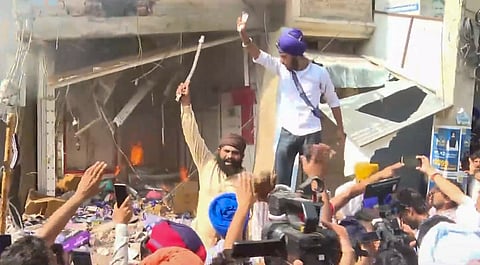 District authorities demolish a portion of the house belonging to Ashwani Kumar