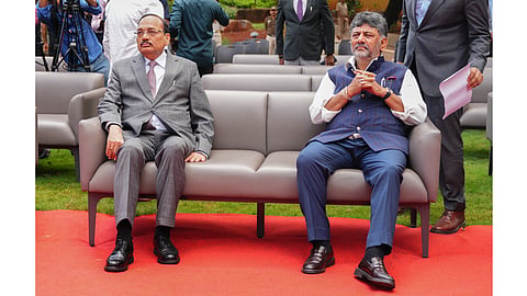 Chief Justice of India (CJI) Surya Kant, Karnataka High Court Chief Justice Vibhu Bakhru, Chief Minister DK Shivakumar and others during the 34th annual convocation of National Law School of India University (NLSIU), in Bengaluru, Saturday, Oct. 17, 2026