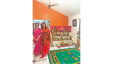 Aruna (left) with her sister-in-law Sowmya