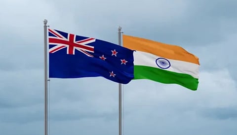 India and New Zealand flag