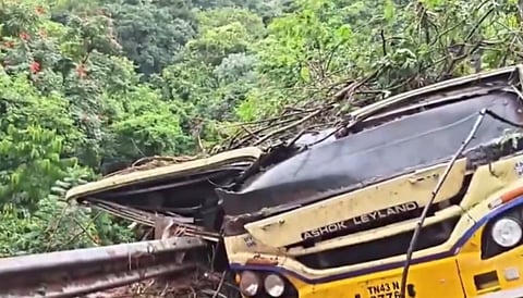 Mudslide, uprooted trees hit TNSTC bus in Nilgiris
