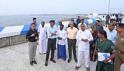 Chief Minister C Joseph Vijay inspected Chembarambakkam reservoir