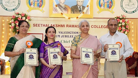 Union Finance Minister Nirmala Sitharaman in Seethalakshmi Ramaswamy College for Women