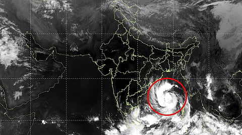 Satellite images show the cyclone’s tightly wound cloud bands and a distinct central circulation.
