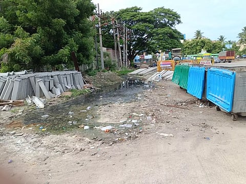 Sewage stagnation seen near Madipakkam bus stop