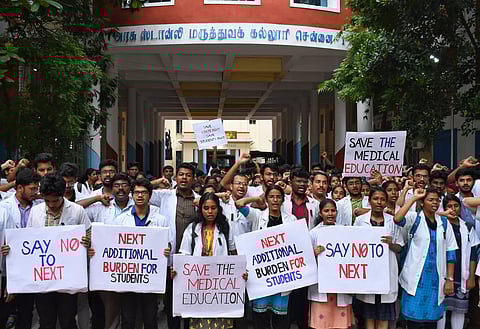 Medical students at Stanley Medical College &amp; Hospital held a black-badge protest on Tuesday