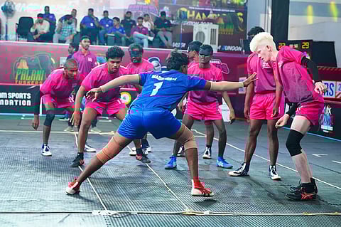 Visually impaired players take part in the Yuva Kabaddi Series