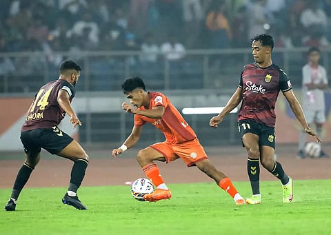 Action during Punjab and Hyderabad in the ISL