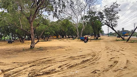 Site being prepared for the aviary-cum-bird park on Cauvery riverfront