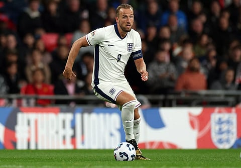 Harry Kane in action during the match