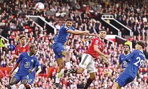 Casemiro heads home Manchester United’s opening goal