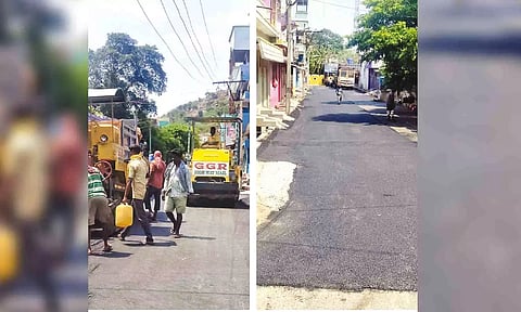 Two of the streets in ward 46 which were re-laid in Vellore corporation